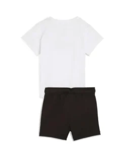 PUMA  - SET SHORT+ T-SHIRT BIANCA E NERA  BABY ( 6 MESI - 4 ANNI)MINICATS ESSENTIALS, 686285-02