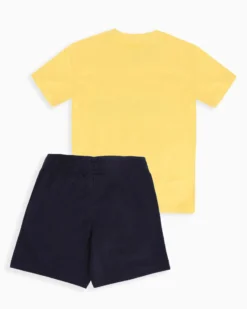 PUMA - SET SHORT+T-SHIRT GIALLA E BLU ESS 2 COLOR NO.1 JUNIOR - 686298-55