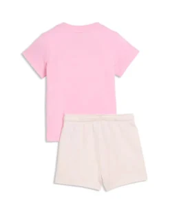 PUMA  - SET SHORT+ T-SHIRT ROSA E CREMA  BABY ( 6 MESI - 4 ANNI)MINICATS ESSENTIALS, 686285-75