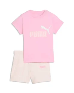 PUMA  - SET SHORT+ T-SHIRT ROSA E CREMA  BABY ( 6 MESI - 4 ANNI)MINICATS ESSENTIALS, 686285-75