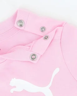 PUMA  - SET SHORT+ T-SHIRT ROSA E CREMA  BABY ( 6 MESI - 4 ANNI)MINICATS ESSENTIALS, 686285-75
