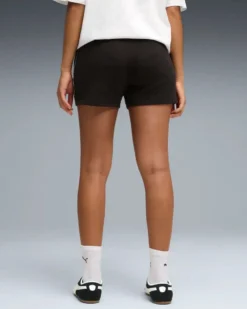 PUMA - SHORT NERO CON BANDE LATERALI MACULATE MARRONE E NERO  ESSENTIAL GRAPHIC ANIMAL TR 5"  DA DONNA, 693844-01