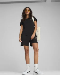 PUMA SHORT NERO ESSENTIAL SCRIPT HIGH-WAIST 5