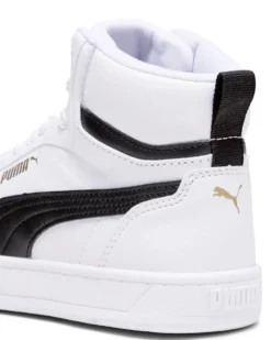 PUMA - Sneaker alta bianca e nera con dettagli oro, numerata 36/39 - CAVEN 2.0 MID JR