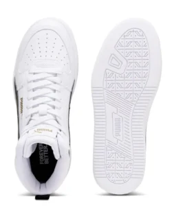 PUMA - Sneaker alta bianca e nera con dettagli oro, numerata 36/39 - CAVEN 2.0 MID JR