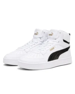 PUMA - Sneaker alta bianca e nera con dettagli oro, numerata 36/39 - CAVEN 2.0 MID JR
