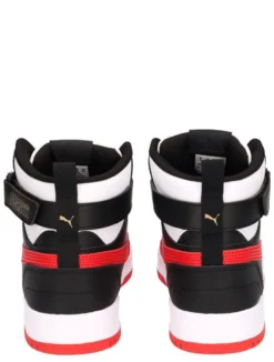 PUMA - Sneaker alta nera e bianca con logo rosso e strappo, numerata 36/39 - RBD GAME JR