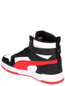 PUMA - Sneaker alta nera e bianca con logo rosso e strappo, numerata 36/39 - RBD GAME JR