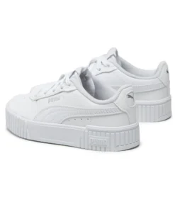 PUMA - Sneaker da bambina bianca con dettagli argento, numerata 28/35 - CARINA 2.0 POP UP METALLICS PS