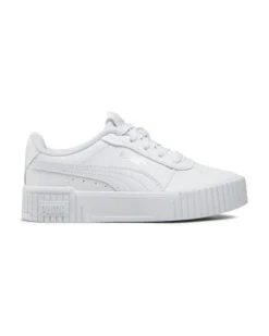 PUMA - Sneaker da bambina bianca con dettagli argento, numerata 28/35 - CARINA 2.0 POP UP METALLICS PS