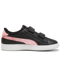 PUMA - Sneaker da bambina nera con logo rosa glitter, numerata 28/35 - SMASH 3.0 L STAR G V PS
