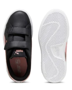 PUMA - Sneaker da bambina nera con logo rosa glitter, numerata 28/35 - SMASH 3.0 L STAR G V PS