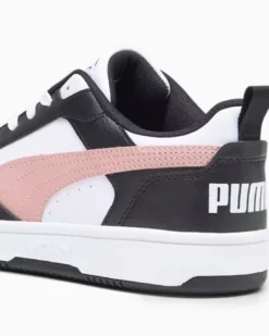 PUMA - Sneaker da donna bianca e nera con logo rosa - REBOUND V6 LOW