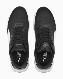 PUMA - Sneaker da uomo bianca e nera in mesh traspirante con soletta in memory foam - RUNTAMED