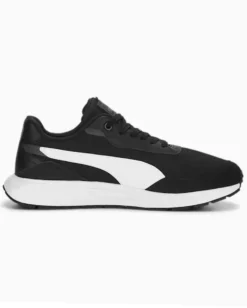 PUMA - Sneaker da uomo bianca e nera in mesh traspirante con soletta in memory foam - RUNTAMED