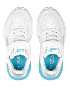 PUMA - Sneakers bianca e azzurra con logo metallizzato e strappo, numerata 28/35 - X RAY SPEED LITE MERMAID PS