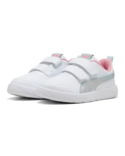 PUMA -  SNEAKERS BIMBA BIANCA E GRIGIA COURTFLEX V3 SPACE BELLE DAL 28 AL 35-  404345-01