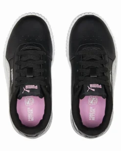 PUMA - Sneakers da bambina nera con logo argento metallizzato, numerata 28/35 - CARINA 2.0 MERMAID PS