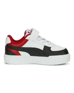 PUMA - Sneakers da bambino bianca e rossa con logo nero e strappo, numerata 20/27 - CAVEN BLOCK AC+ INF