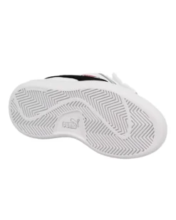 PUMA - Sneakers da bambino bianca e blu in VERA PELLE con dettagli rossi e doppio strappo, numerata 28/35 - SMASH V2 L V PS