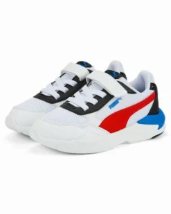 PUMA - Sneakers da bambino bianca con dettagli colorati e soletta in memory foam, numerata 28/35 - X RAY SPEED LITE AC PS