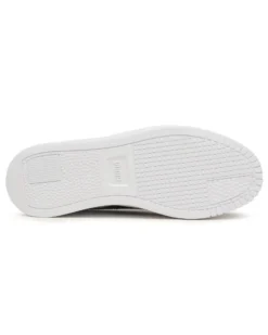 PUMA - Sneakers da donna in VERA PELLE bianca e nera con dettagli argento - CARINA STREET