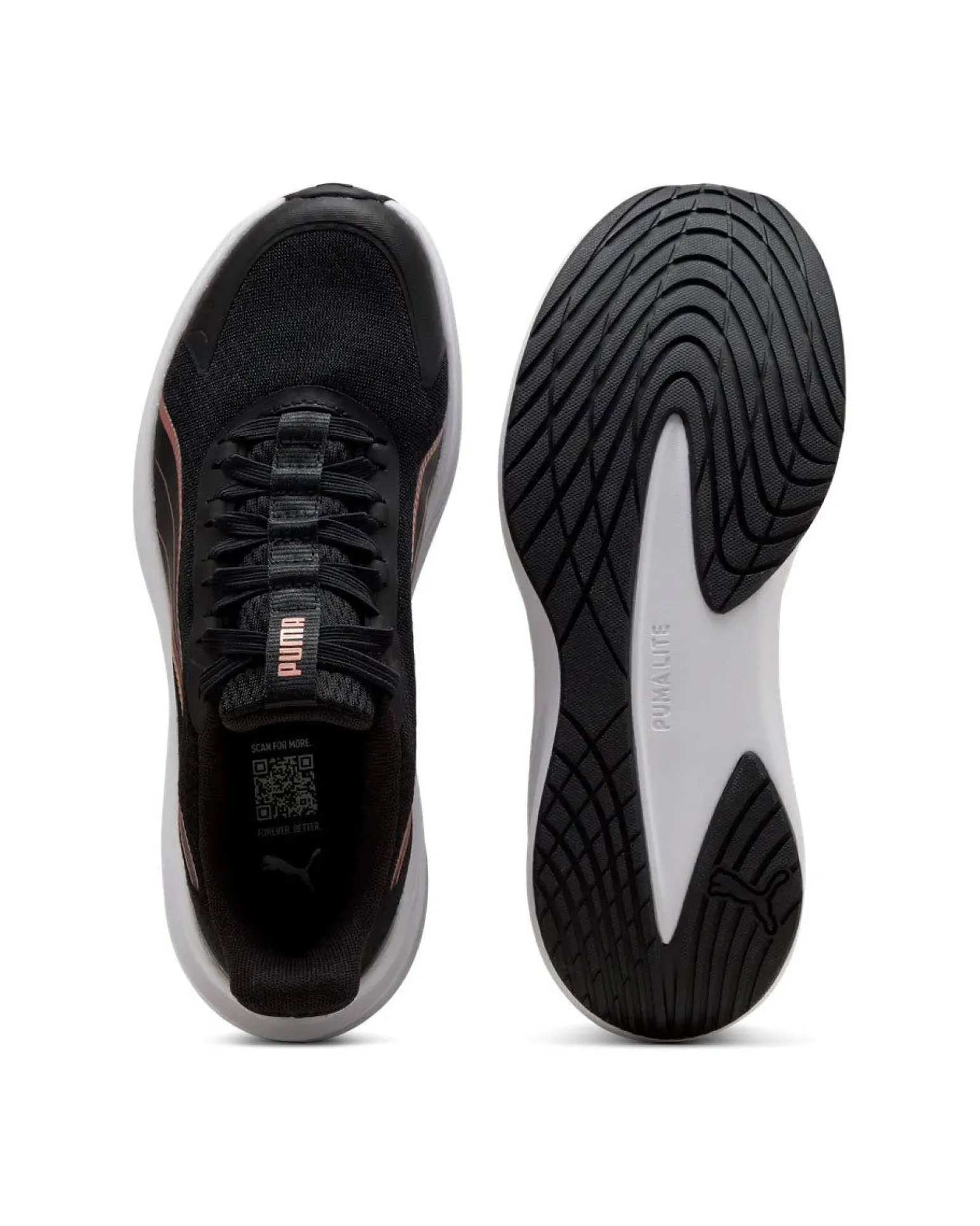 PUMA - SNEAKERS DASHER LITE SLIPTECH NERA CON DETTAGLI ROSE GOLD DA DONNA, 312963-01