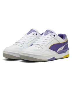 PUMA - SNEAKERS DA UOMO REBOUND RETRO BIANCA-VIOLA E GIALLA - 400197-08