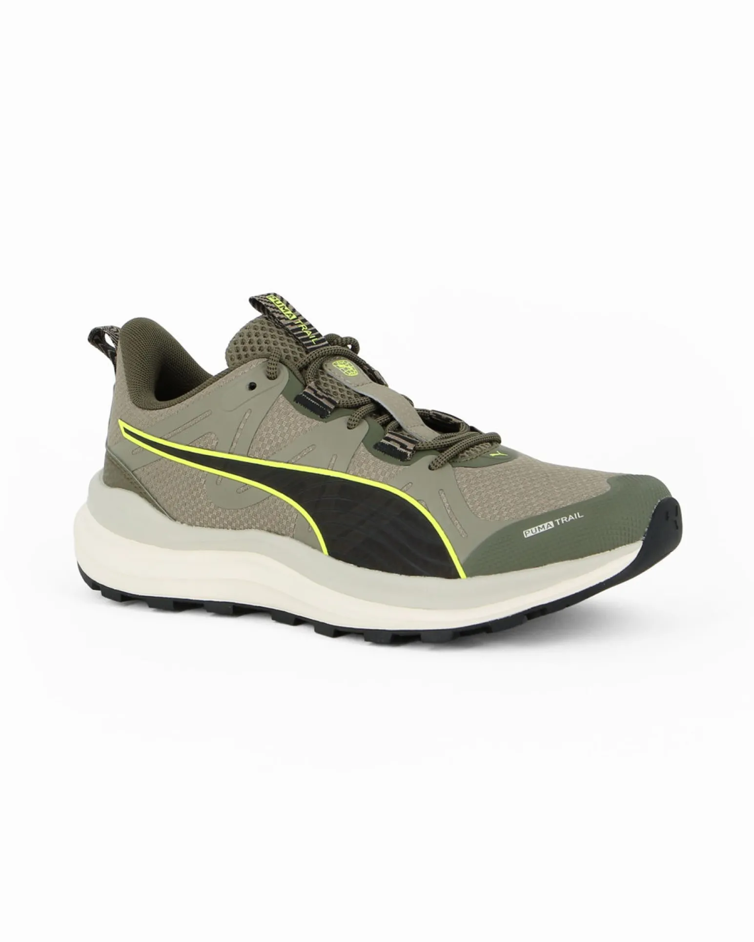 PUMA -SNEAKERS DA UOMO REFLECT LITE TRAIL VERDE, NERA E GIALLO FLUO - 379440-18