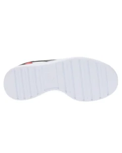 PUMA - Sneakers in VERA PELLE bianca e nera con dettagli rossi e soletta in memory foam, numerata 36/39 - CAVEN BLOCK JR