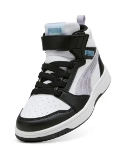 PUMA - SNEAKERS JUNIOR NERA, BIANCA E GRIGIA REBOUND V6 MID SPACE BELLE DAL 28 AL 35,  402770-02