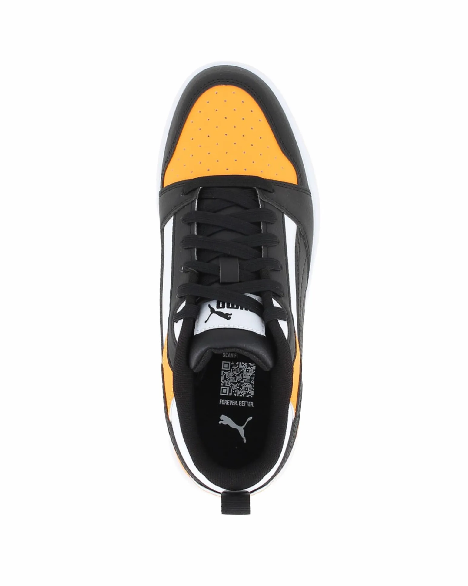 PUMA - SNEAKERS JUNIOR REBOUND V6 LO GS GIALLE CON DETTAGLI BIANCHI E NERI DAL 36 AL 39, 393833-18