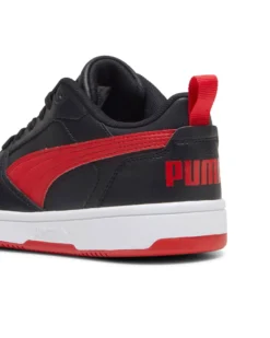 PUMA - SNEAKERS JUNIOR REBOUND V6 LO GS NERE CON DETTAGLI ROSSI DAL 36 AL 39, 393833-11