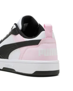 PUMA - SNEAKERS JUNIOR REBOUND V6 LO GS BIANCHE CON DETTAGLI ROSA E NERI DAL 36 AL 39, 393833-37