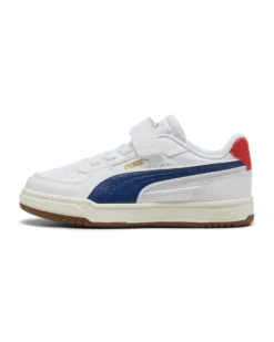 PUMA - SNEAKERS KIDS CAVEN III RETRO AC+PS BIANCA CON DETTAGLI BLU E ROSSI  DAL 28 AL 35, 406897-01