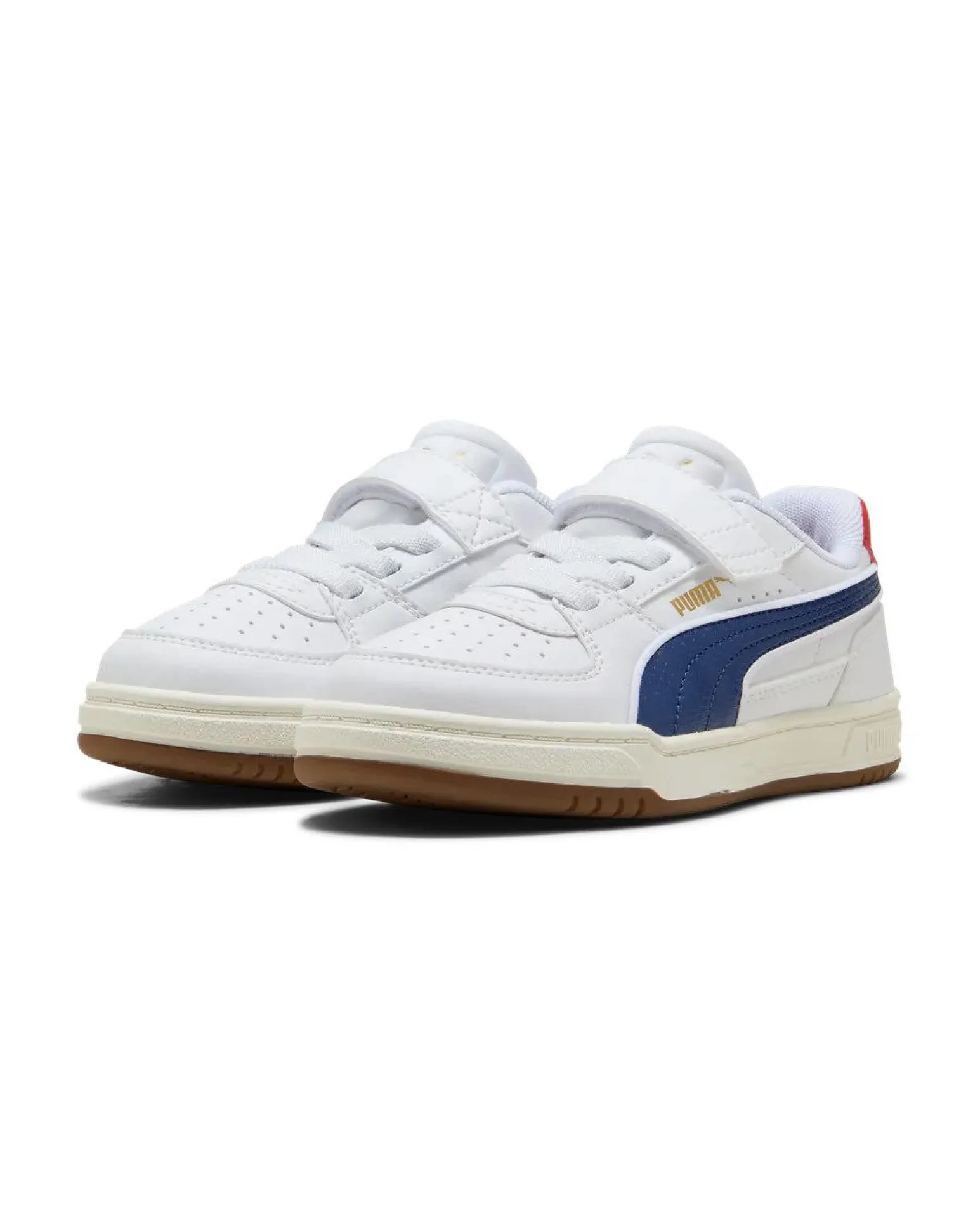 PUMA - SNEAKERS KIDS CAVEN III RETRO AC+PS BIANCA CON DETTAGLI BLU E ROSSI DAL 28 AL 35, 406897-01