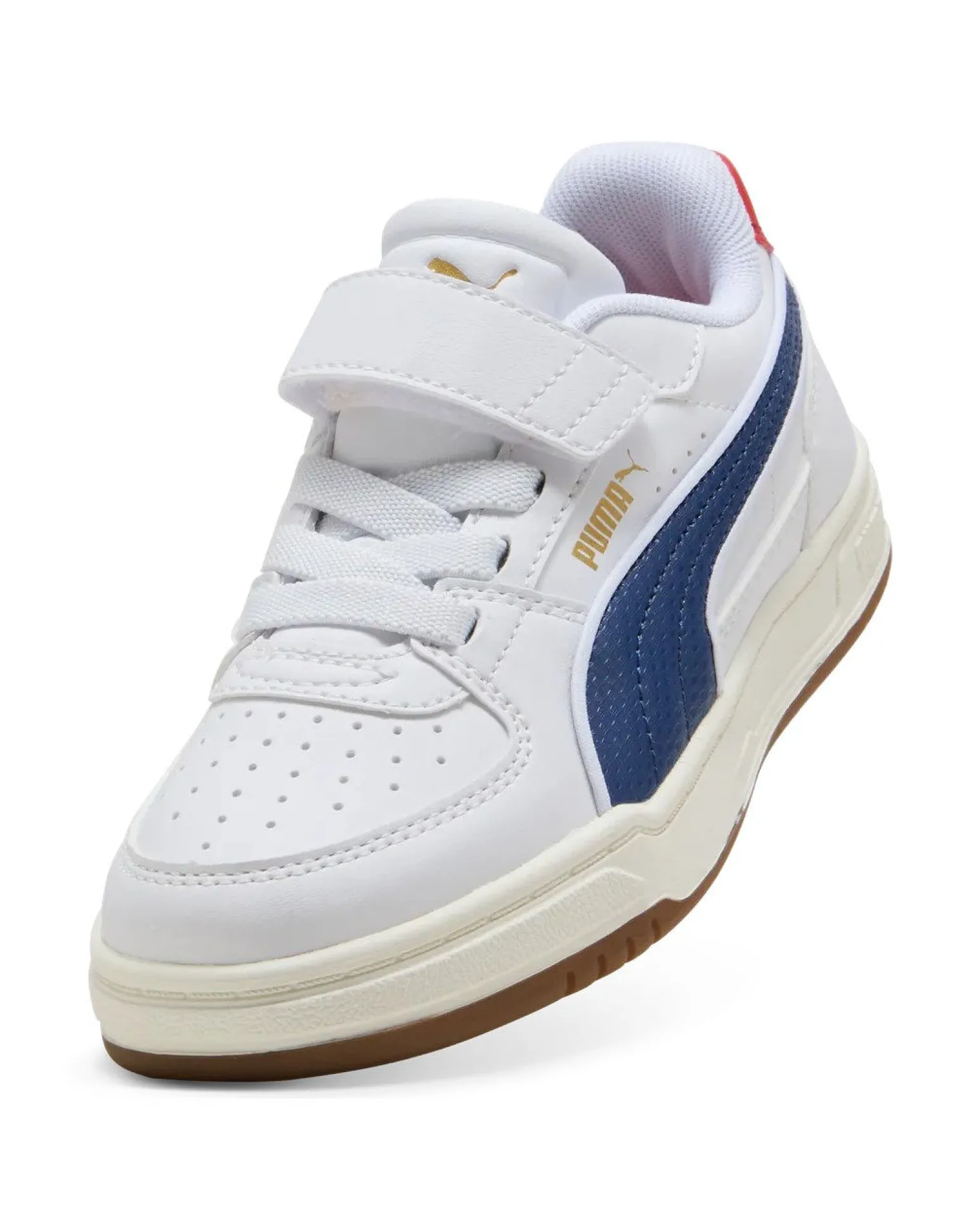 PUMA - SNEAKERS KIDS CAVEN III RETRO AC+PS BIANCA CON DETTAGLI BLU E ROSSI DAL 28 AL 35, 406897-01