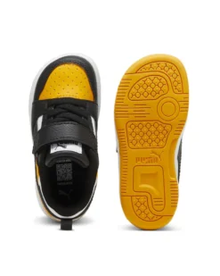 PUMA - SNEAKERS KIDS REBOUND V6 LO AC+TD GIALLE CON DETTAGLI NERI E BIANCHI  DAL 20 AL 27, 397420-18