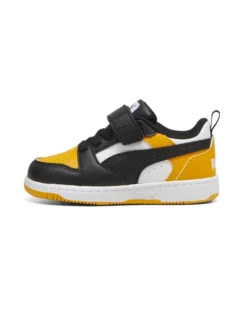 PUMA - SNEAKERS KIDS REBOUND V6 LO AC+TD GIALLE CON DETTAGLI NERI E BIANCHI  DAL 20 AL 27, 397420-18