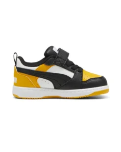 PUMA - SNEAKERS KIDS REBOUND V6 LO AC+TD GIALLE CON DETTAGLI NERI E BIANCHI  DAL 20 AL 27, 397420-18