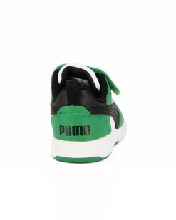 PUMA - SNEAKERS KIDS REBOUND V6 LO AC+TD VERDI CON DETTAGLI BIANCHI E NERI DAL 20 AL 27, 397420-05