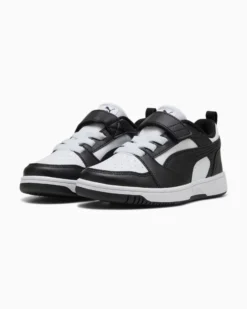 PUMA - SNEAKERS KIDS REBOUND V6 LO NERA CON DETTAGLI BIANCHI DAL 28 AL 35, 397419-01
