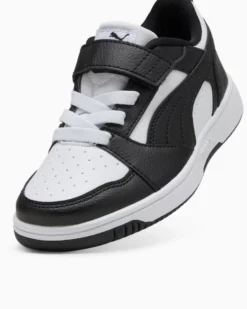 PUMA -  SNEAKERS KIDS REBOUND V6 LO NERA CON DETTAGLI BIANCHI DAL 28 AL 35,  397419-01