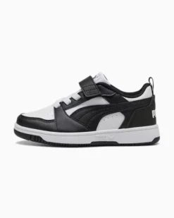 PUMA -  SNEAKERS KIDS REBOUND V6 LO NERA CON DETTAGLI BIANCHI DAL 28 AL 35,  397419-01