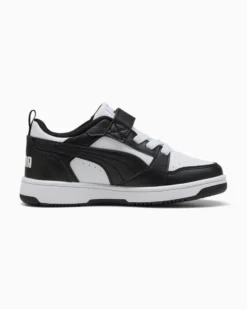 PUMA -  SNEAKERS KIDS REBOUND V6 LO NERA CON DETTAGLI BIANCHI DAL 28 AL 35,  397419-01