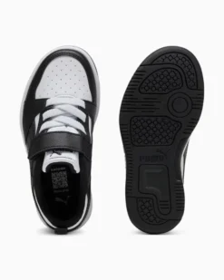 PUMA -  SNEAKERS KIDS REBOUND V6 LO NERA CON DETTAGLI BIANCHI DAL 28 AL 35,  397419-01