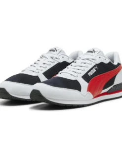PUMA ST RUNNER V3 MESH - Sneaker da uomo bianca e blu con dettagli rossi