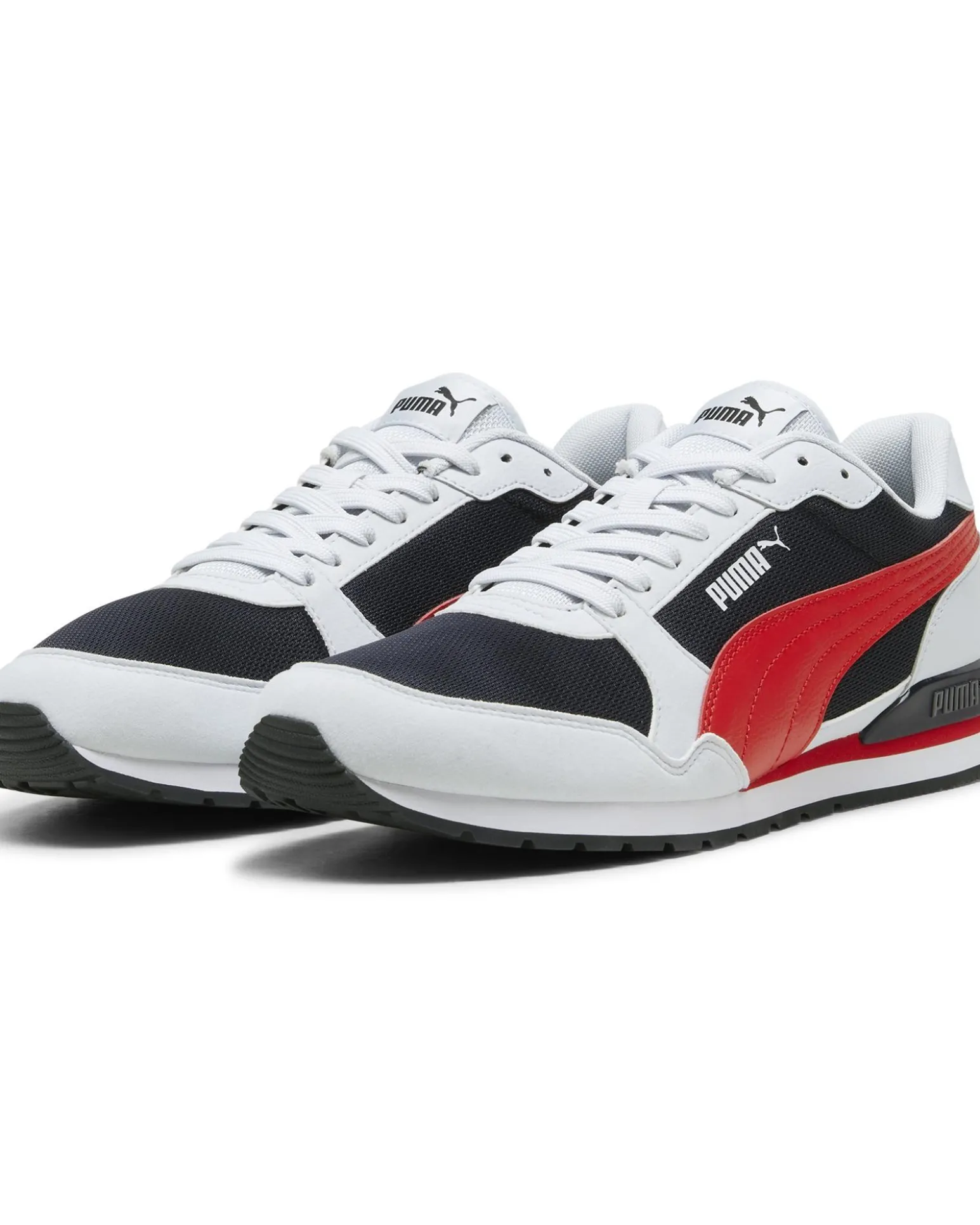 PUMA ST RUNNER V3 MESH - Sneaker da uomo bianca e blu con dettagli rossi