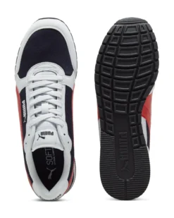 PUMA ST RUNNER V3 MESH - Sneaker da uomo bianca e blu con dettagli rossi