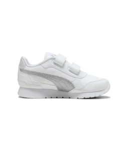 PUMA ST RUNNER V4 SL GLITTER V TD - Sneakers bianca e argento glitter, numerata 20/27 - 401592-01